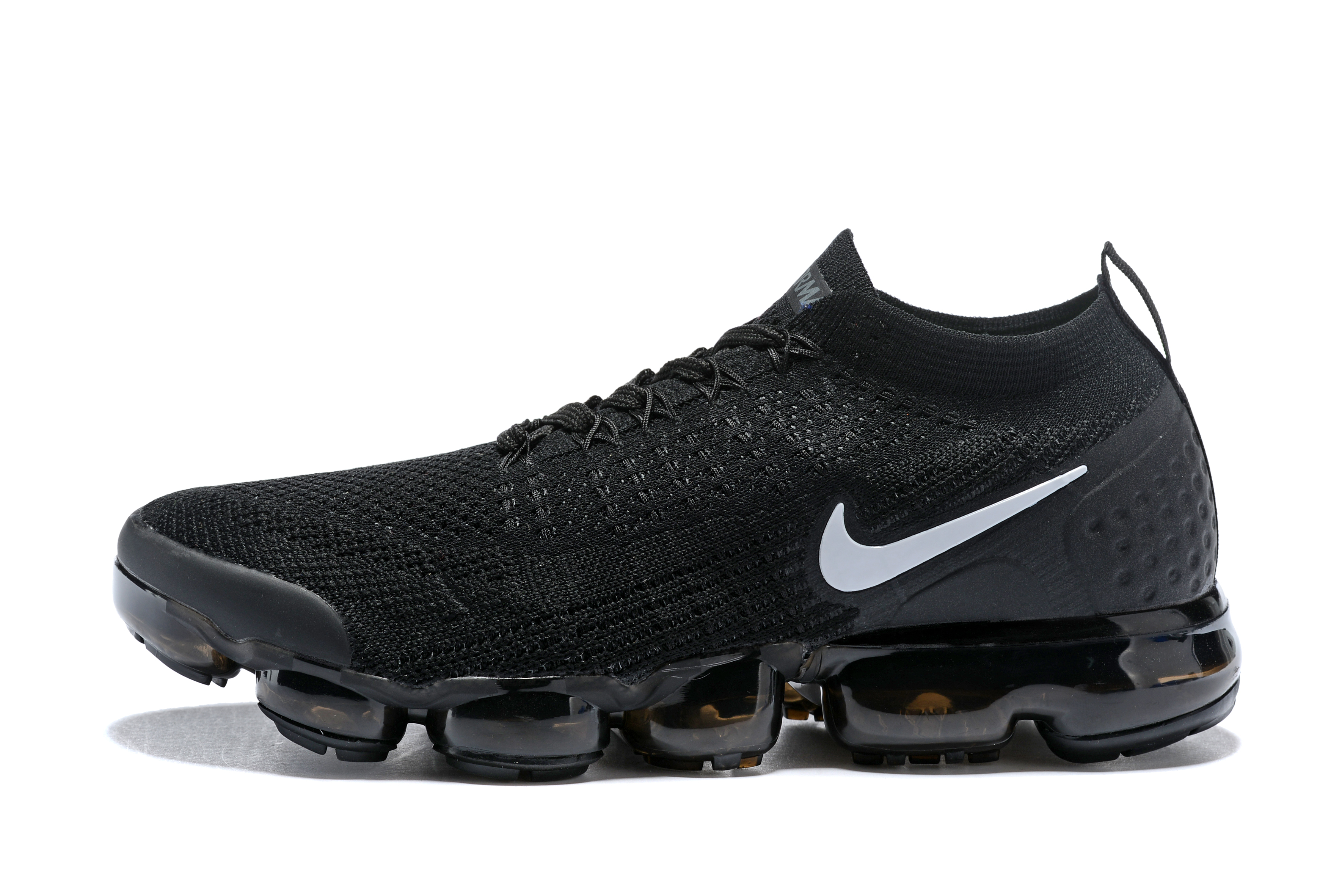 Women 2018 Nike Air VaporMax II All Black White Shoes - Click Image to Close